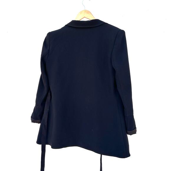 Cinq A Sept Wrap Tie Blazer Jacket Black Large 5 a 7 Business Work Formal Dressy - Picture 5 of 8